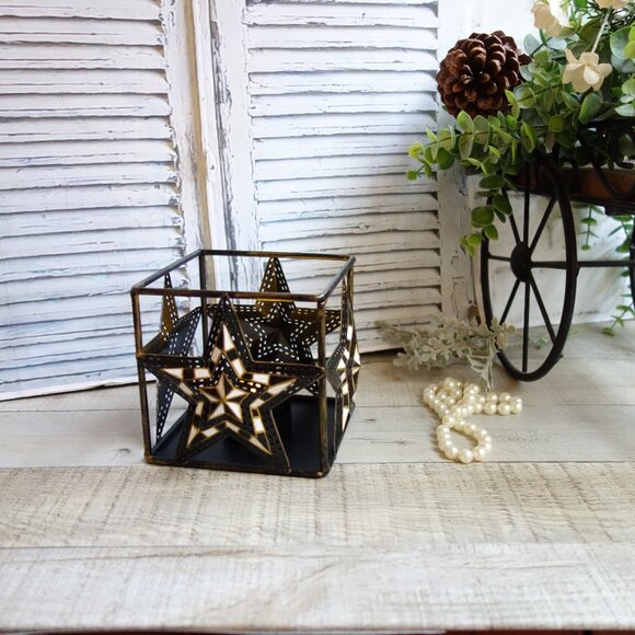 Checked Candle Holder Buffalo Check Candle Holder Mackenzie Inspired Decor - Picture 8 of 9